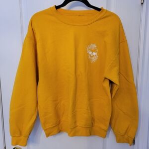 Yellow Skull Graphic Men's Sweater